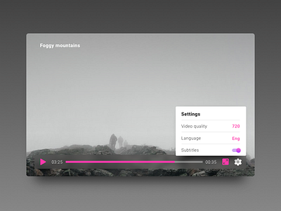 Settings for video player Dailyui 007