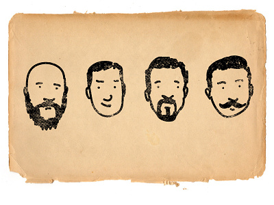 Four faces kraft men moustache