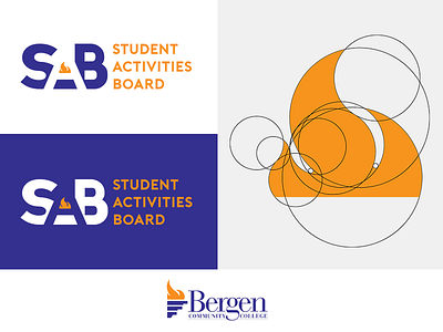 SAB Logo for Bergen Community College bcc bergencommunitycollege circles fire logo sab