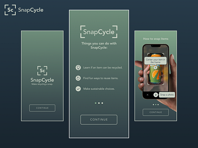 SnapCycle OnBoarding application design figma onboarding ui ux
