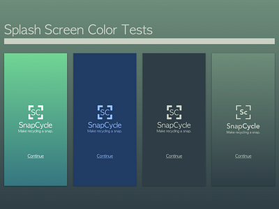 SnapCycle: Splash Screen Color Tests app design color palette splash screen ui ux
