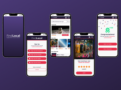 Travel App Prototype app design figma pink prototype purple ui ux