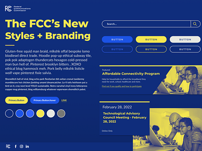 FCC UI Styles blue design fcc figma government style guide style tile ui ux yellow