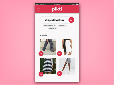 pikti Product Search daily ui 022 ecommerce mobile product red search