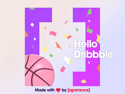 001 Dribbble Debut aparance basketball brackets confetti gradient