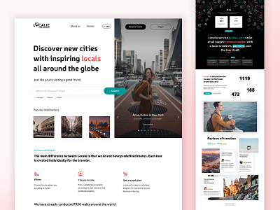 Localie landing page desktop design figma landing page landing page design landing page ui landingpage travel typography ui ux design uidesign ux strategy webdesign