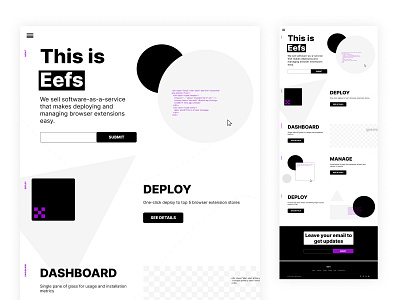 Eefs black white illustration landing page landingpage minimalism tech typography ui ux design uidesign ux strategy