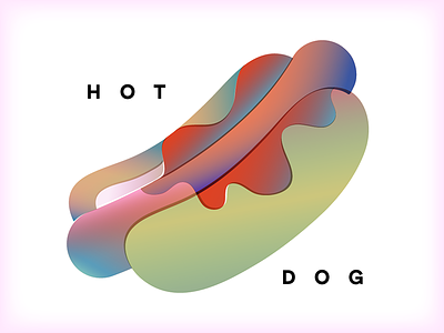 Hot Dog color fades gradient hot dog illustration