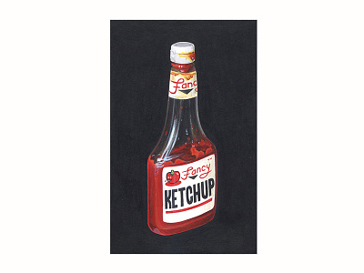 Fancy™ Ketchup acrylic condiments junk food ketchup painting