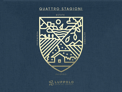 Quattro Stagioni by Luppolo Brewing Co. badge beer gold illustration italy membership seasons vancouver