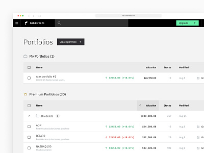 Portfolios - Stock Analysis Web App