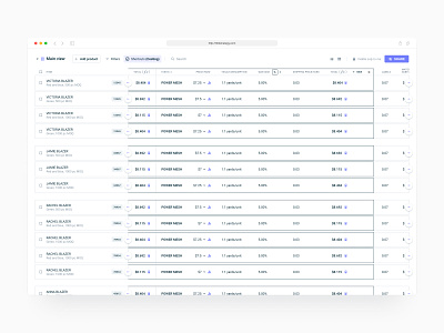 Tables - Product planning (SaaS web app)