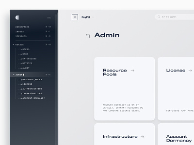 Admin menu - SaaS Web App Design