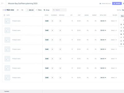 Retail Planning - Adding a New Column (SaaS Web App) by Alex Gilev on ...