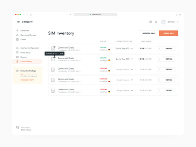SIM Inventory - B2B SaaS Web App