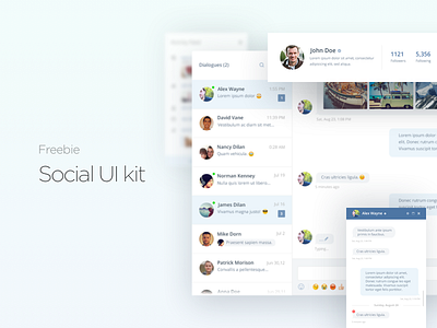 Freebie - Social Ui Kit (Psd)