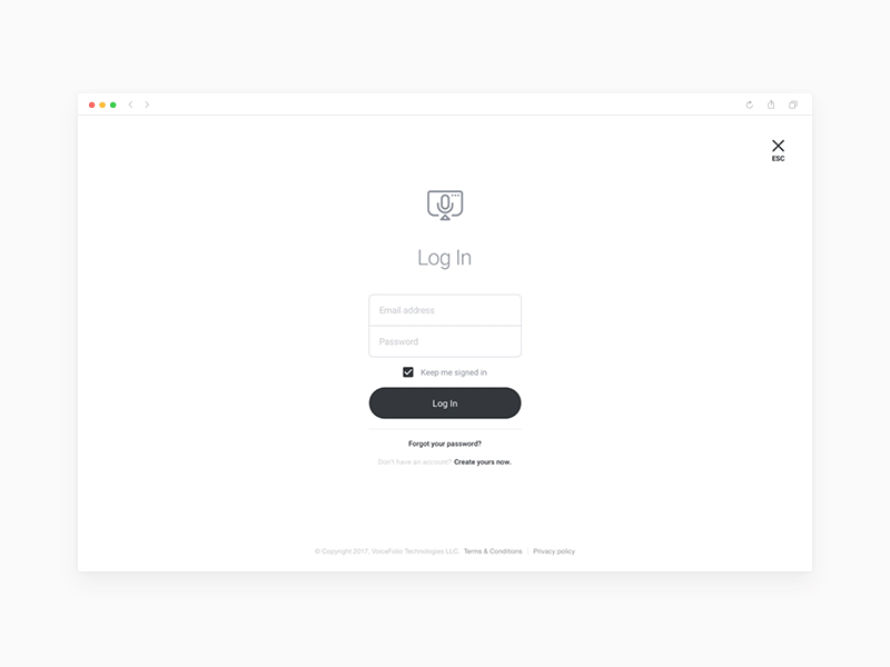 Low-fidelity UX prototype for a website builder.