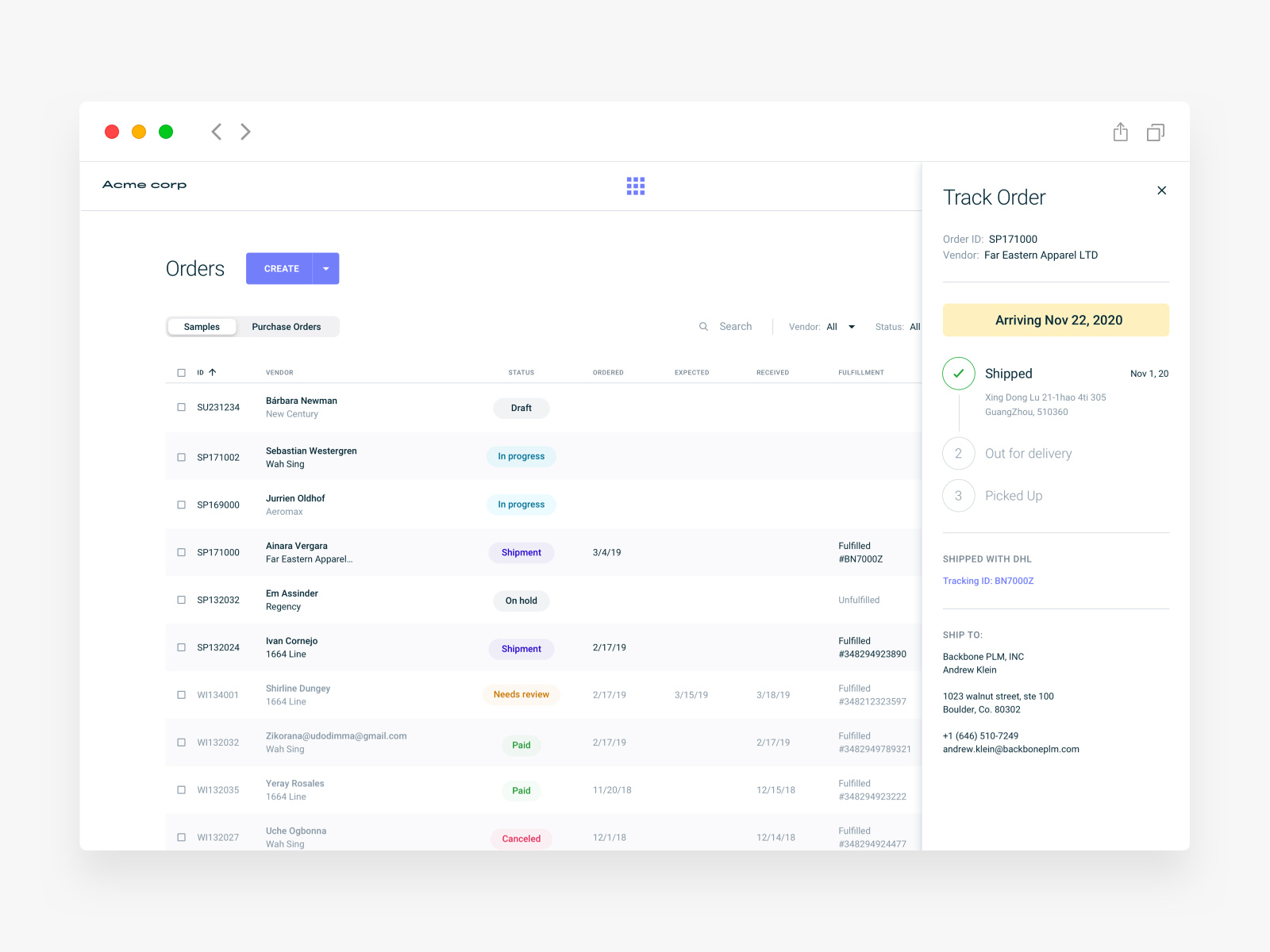 Orders (SaaS Web app) by Alex Gilev on Dribbble