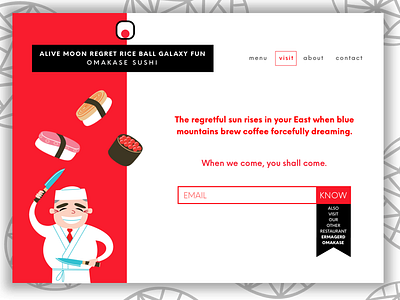 Sushi restaurant concept coming soon page app coming soon coming soon page concept email signup mobile newsletter screen signup simple ui visual