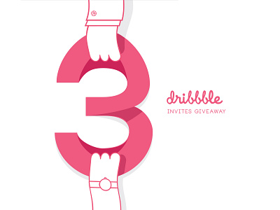 3 Invites debut draft dribbble dribbbler firstpost giveaway hello illustration invitation invite vector vector art