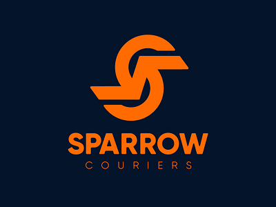 Sparrow Couriers bird courier logo thick line