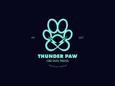 Thunder Paw brand lightning bolt logo paw thickline