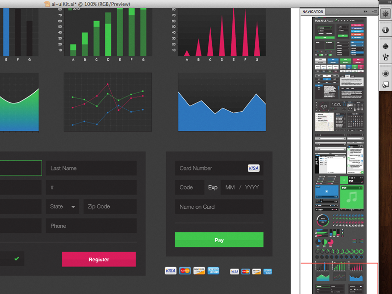 Working the kit data visualization ui kit illustrator interface form