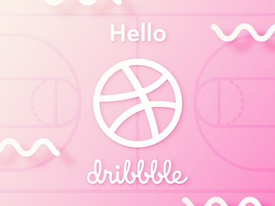 Hello Dribbble! ball debut dribbble first shot hello pink thanks welcome