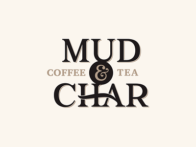 Logo : Mud and Char brand branding design identity lettering logo vintage