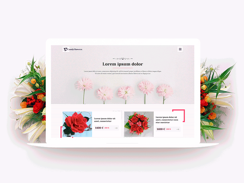 Flowers Menu animation flowers menu