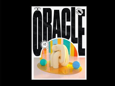 The All Seeing Oracle 3d character design oracle poster design typography