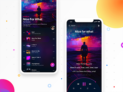 Sensuous music button choice music ui playlist ios design home page show style