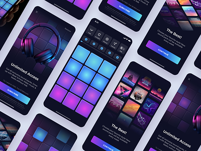 Beat Maker - Mobile app. app beatmaker branding gradient ios mobile music music app ui ui design