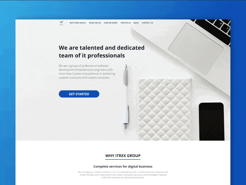 IT company landing page