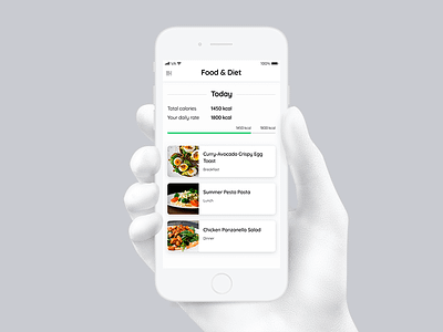 Food & diet app app apple clean design diet fitness food ios iphone light menu ui