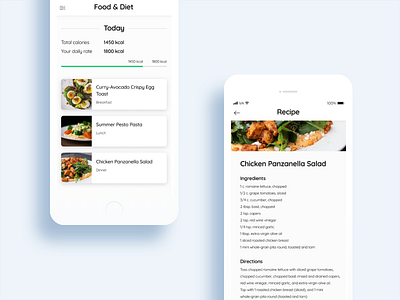 Food & diet app by Anton Volosetsky on Dribbble