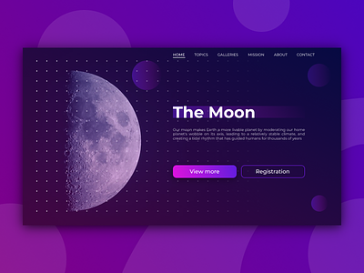 The Moon - landing page application dark desktop flat interface landing ui design user web website