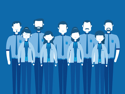 Group of businessman and businesswoman. blue businessman businesswoman. character design flat group illustration man office teamwork woman