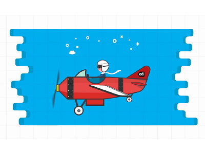 Pilot Man airplane blue design flat flying illustrator man pilot plane rad plane