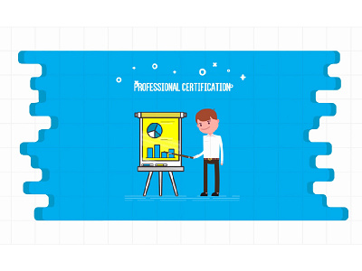 Businessman Presentation blue board businessman design flat graph man presentation professional teaching
