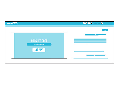 Voucher Code Redeem Online Page Layout blue code design flat layout online page redeem voucher