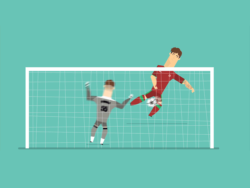 Goal... action animation ball character flat football game keeper soccer sports vector