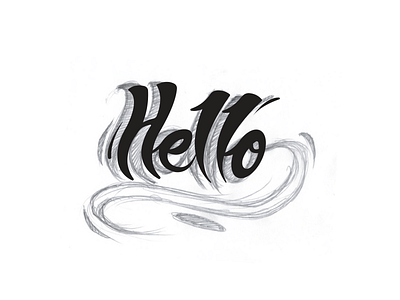 Hello custom type hand lettering hello type typography