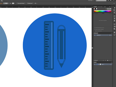 Skillset Icon blue icon illustrator pencil ruler simple vector