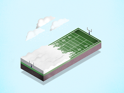 Dear Marketers, Snowstorms are the New Super Bowl - illustration clouds football illustration isometric photoshop snow