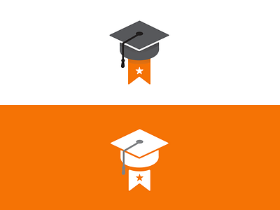 Bookmark Academy illustrator logo mark orange school vector