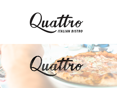 Quattro Italian Bistro black lettering logo simple texture vector