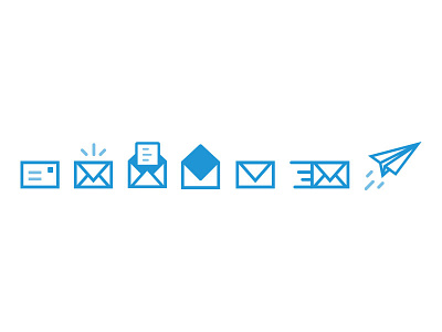 Mail Ident - Process blue email icon mail simple vector