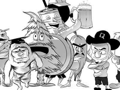 Mascot Group cartoons illustration mascots