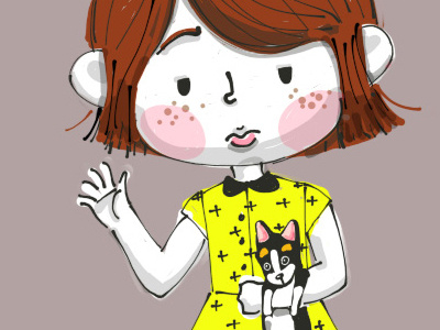 Meg cartoon character chihuahua drawing girl illustration